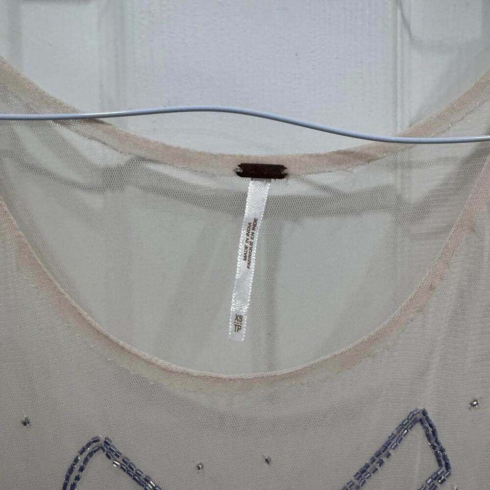 Free People Dress Small Womens Intimates Mesh Sheer Beaded Slip Nighttime Xsmall - Picture 8 of 8